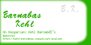 barnabas kehl business card